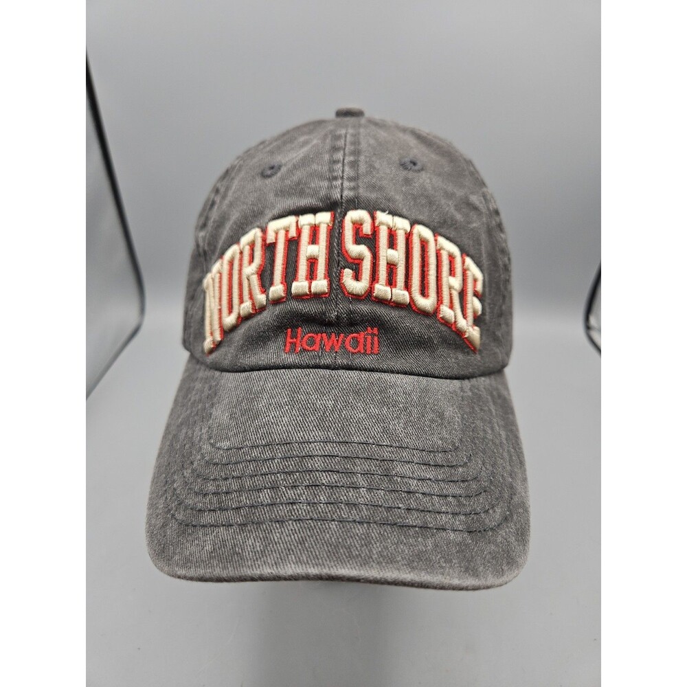 North Shore  Hawaii Dad Cap Hat Distressed Black One Size Embroidered